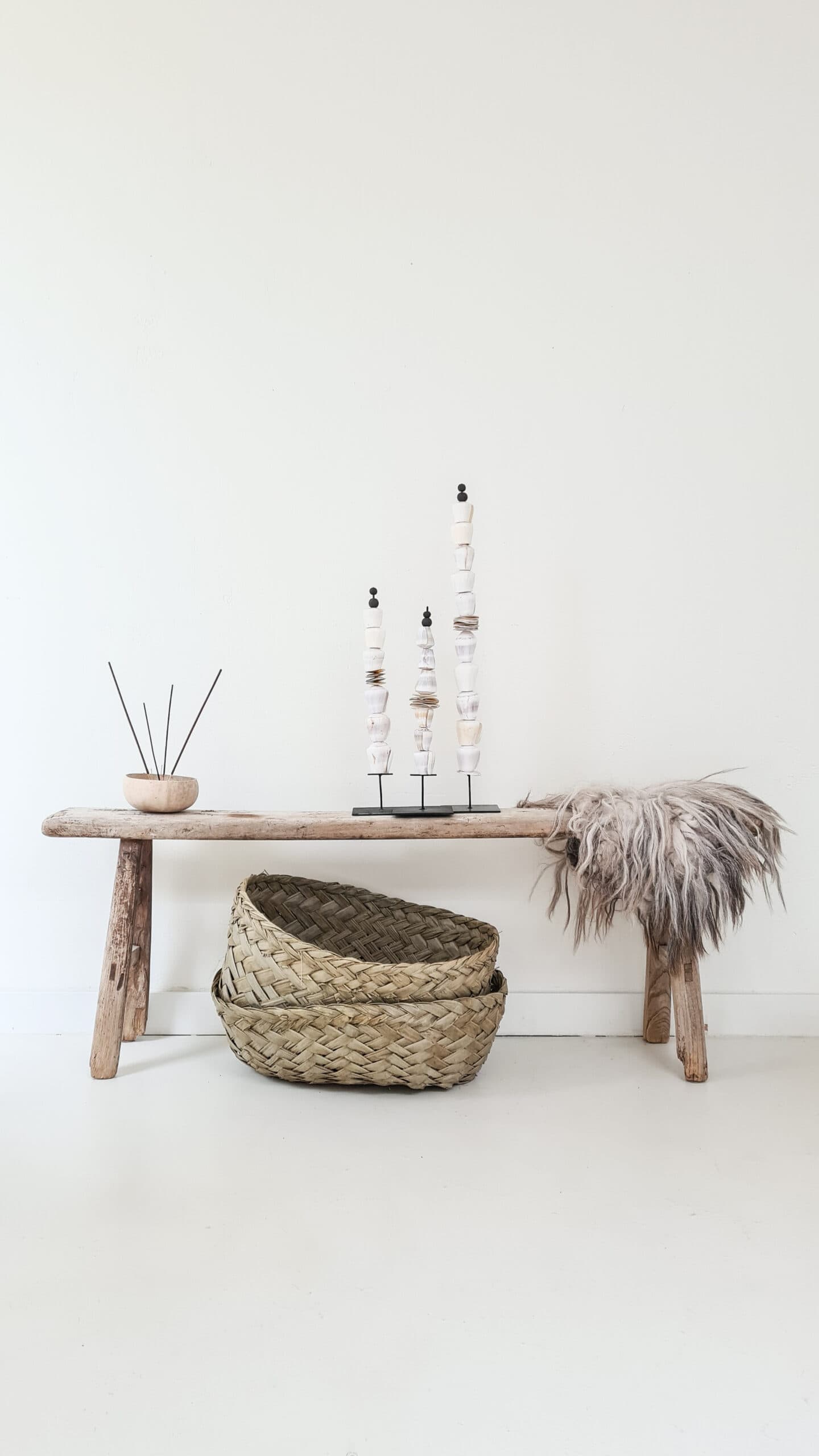 Algeciras Rustic Basket - Large Handmade Palm Leaf Basket