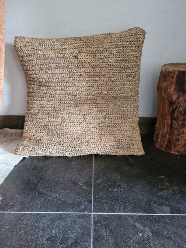 Lerma Chunky Woven Cushion - Natural Beige Color