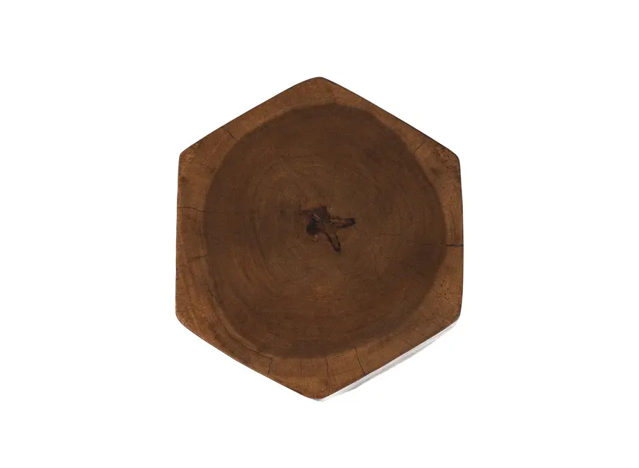 Adira Geometric Stool - Suar Wood Stool