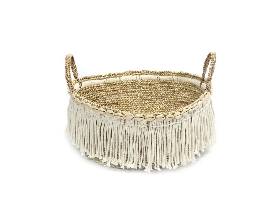 Cudillero Boho Fringe Caddy - Seagrass Basket