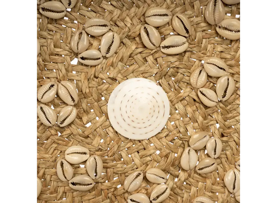 Caribe Shell Plate - Grass and Cowrie Shell Decoration