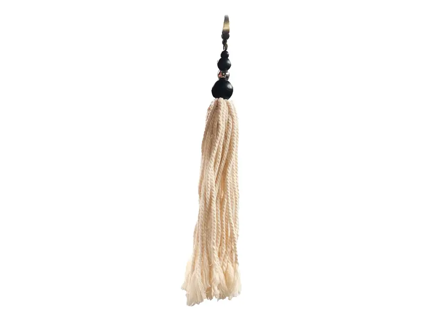 Cala Comte Boho Elegance Keychain - Cotton Fringe Clip