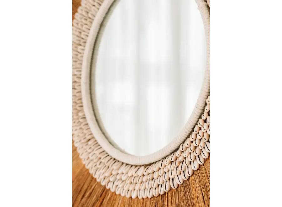 Canary Islands Seashell Mirror - Cowrie Shell Mirror