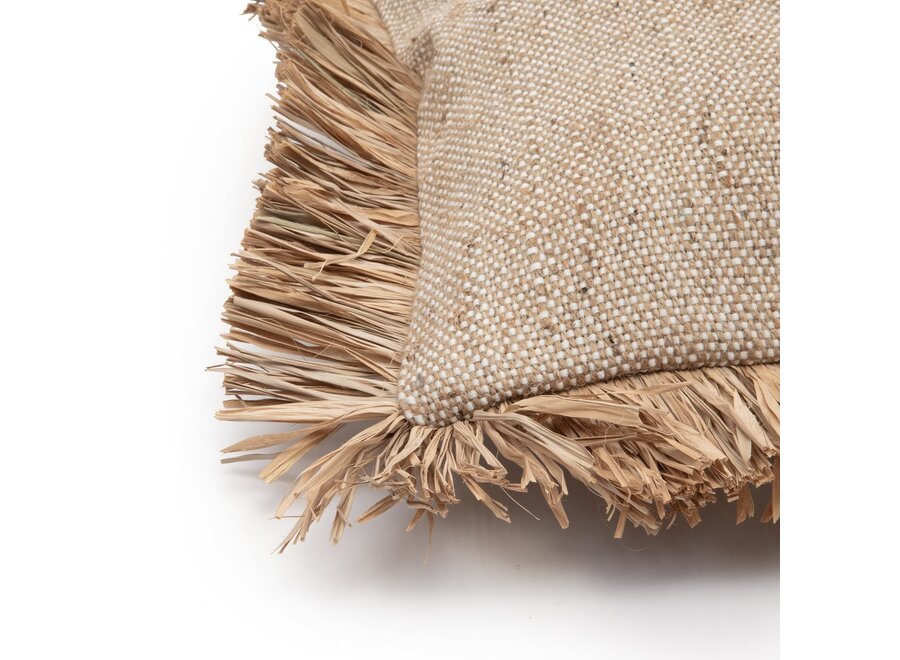 Alhambra Raffia Fringed Cushion - Decorative Cushion