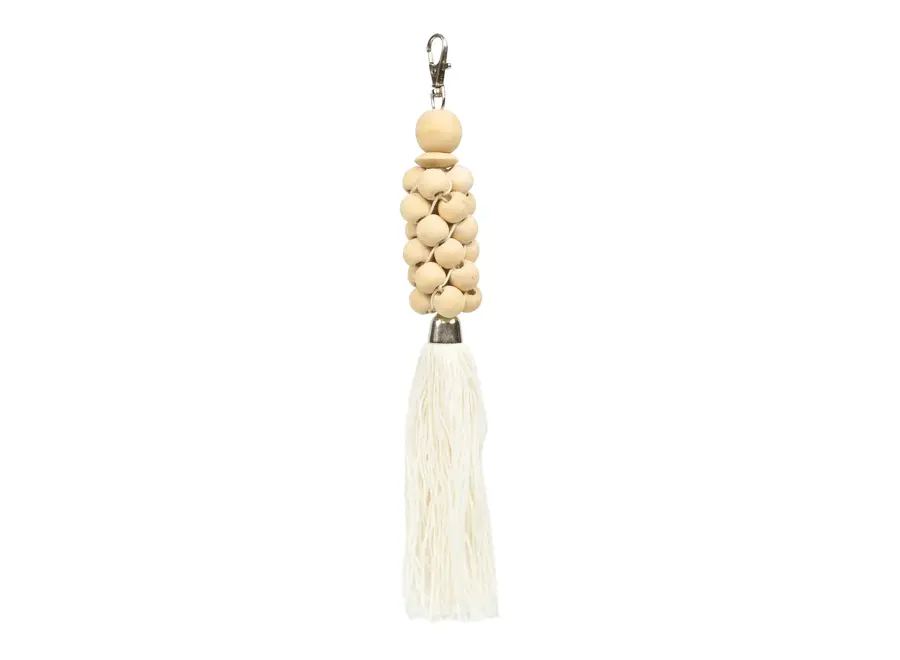 Calpe Boho Elegance Keychain - Wooden Bead Tassel Accessory