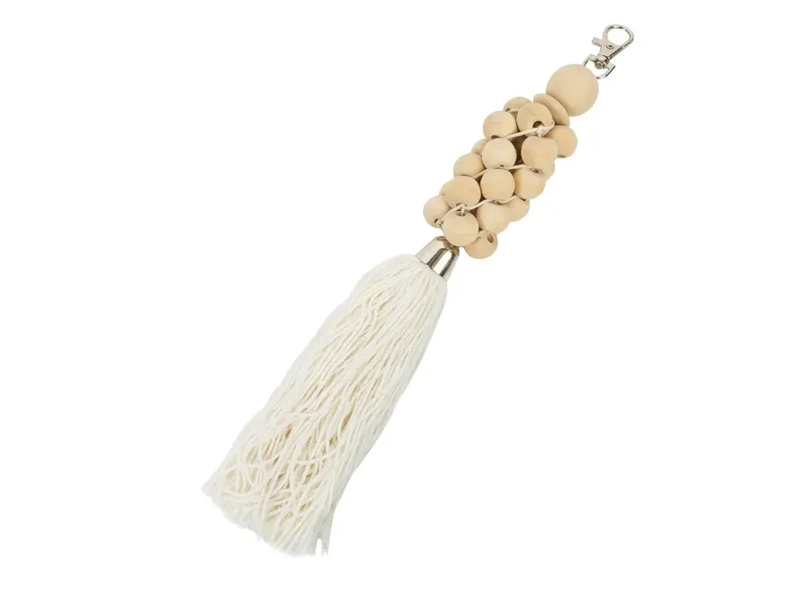 Calpe Boho Elegance Keychain - Wooden Bead Tassel Accessory